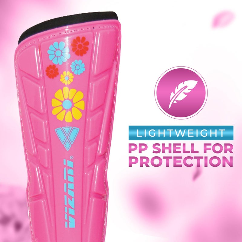 Vizari Blossom Soccer Shin Guards for Kids, Youth, Adults - Lightweight Protective, Dual-Layered Design for Boys, Girls, Men & Women - Stylish & Durable - Image 2